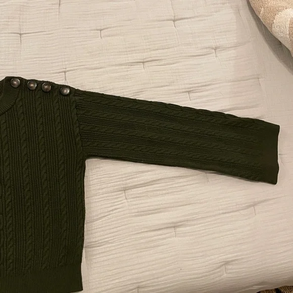 Sezane Dark Green Sweater Cardigan - Picture 5 of 8